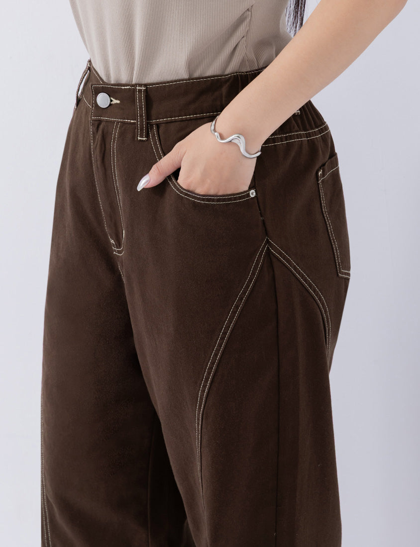 MUA! Inverted Seam Plus Size Straight-Leg Wide Pants