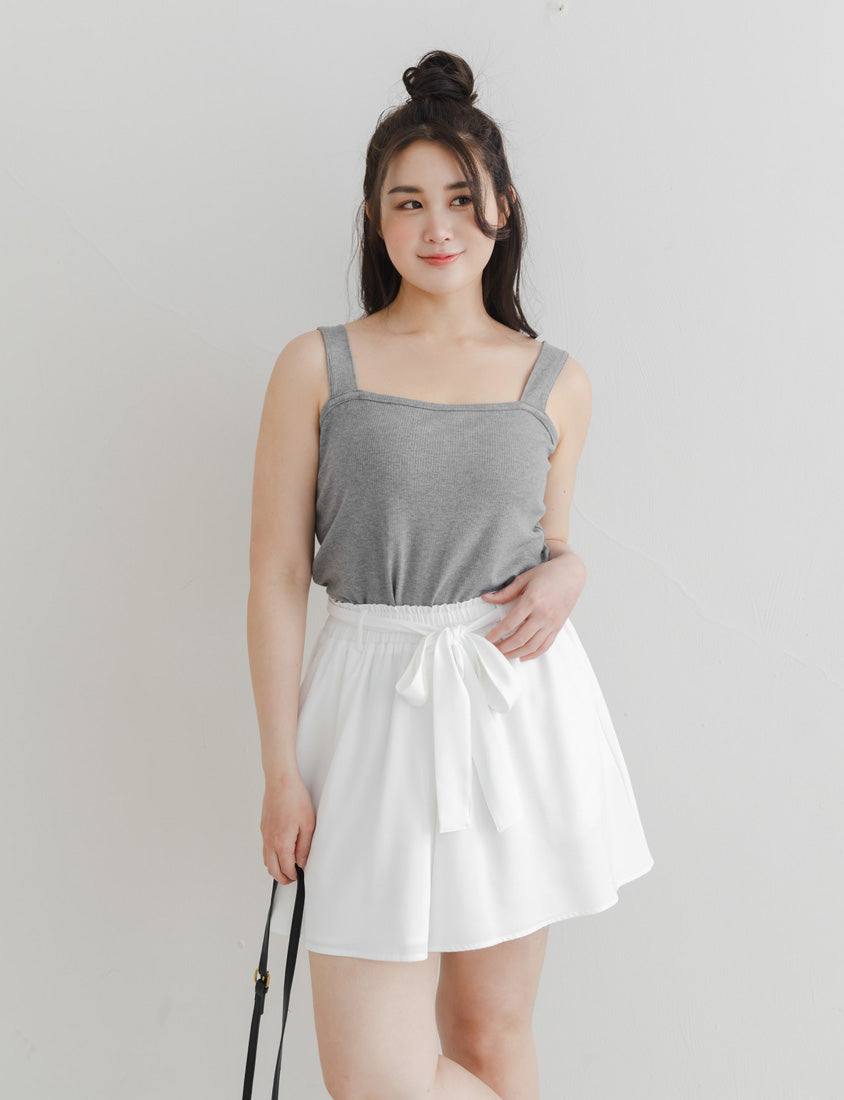 Ribbed Wide Strap Wavy Edge Plus Size Tank Top