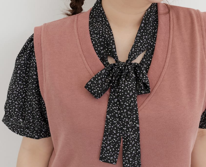 Sweet Versatile V-Neck Cotton Side Slit Plus Size Vest