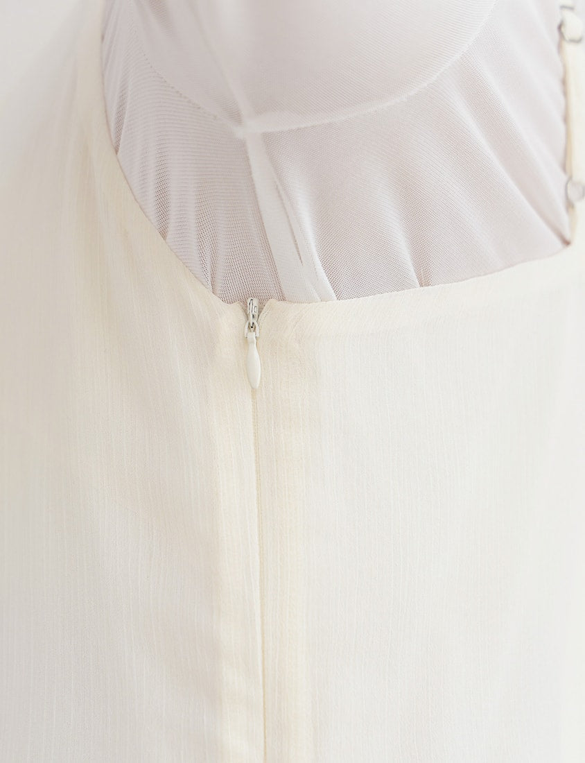 MISS. Ethereal Double Layer Sheer Adjustable Plus Size Maxi Dress