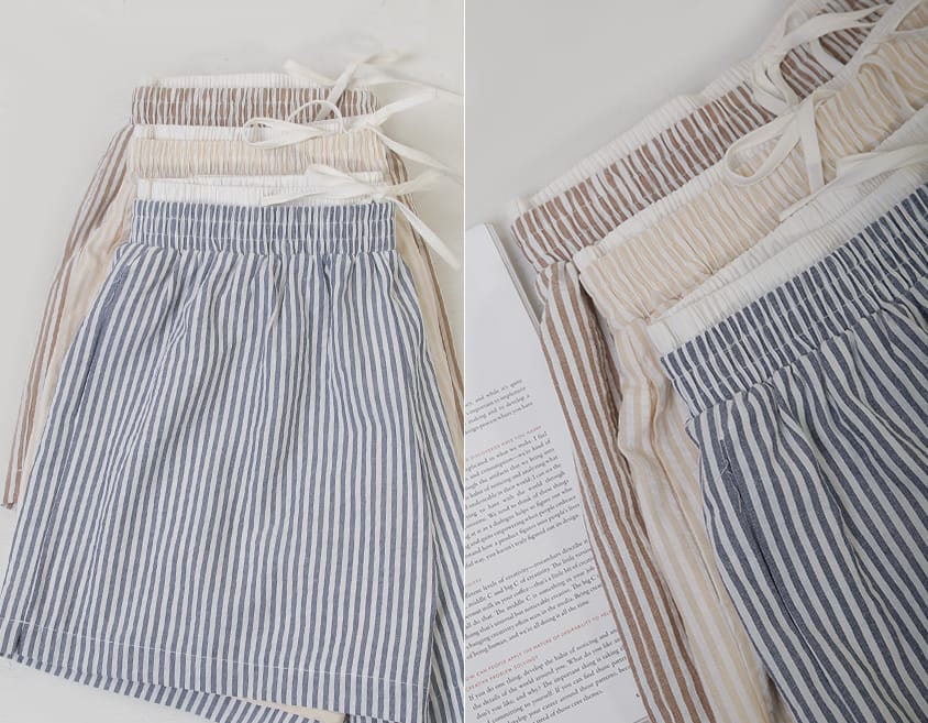 Bubble Stripe Layered-Look Plus Size Shorts