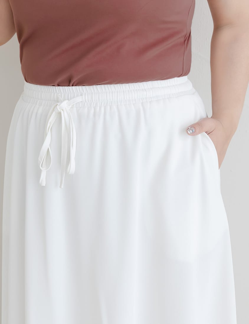 Sweet Cloud Cotton Drawstring Plus Size Maxi Skirt