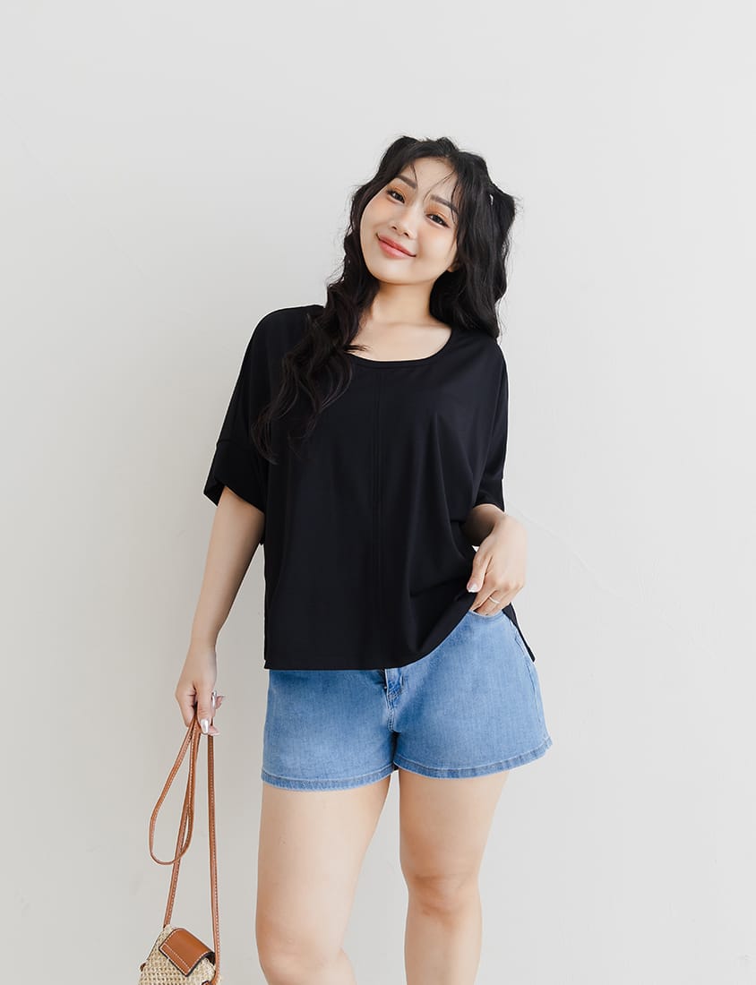 COOL PRO+ Contrast Stitch Plus Size Batwing Tee