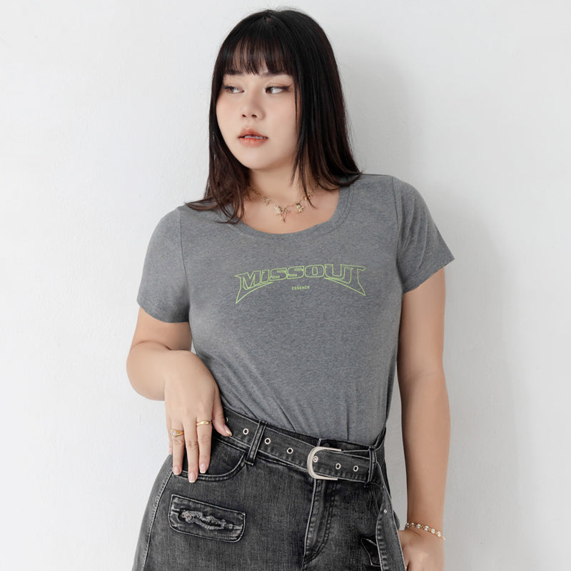 MUA! Colorblock Graphic Crewneck Plus Size Short Sleeve Tee