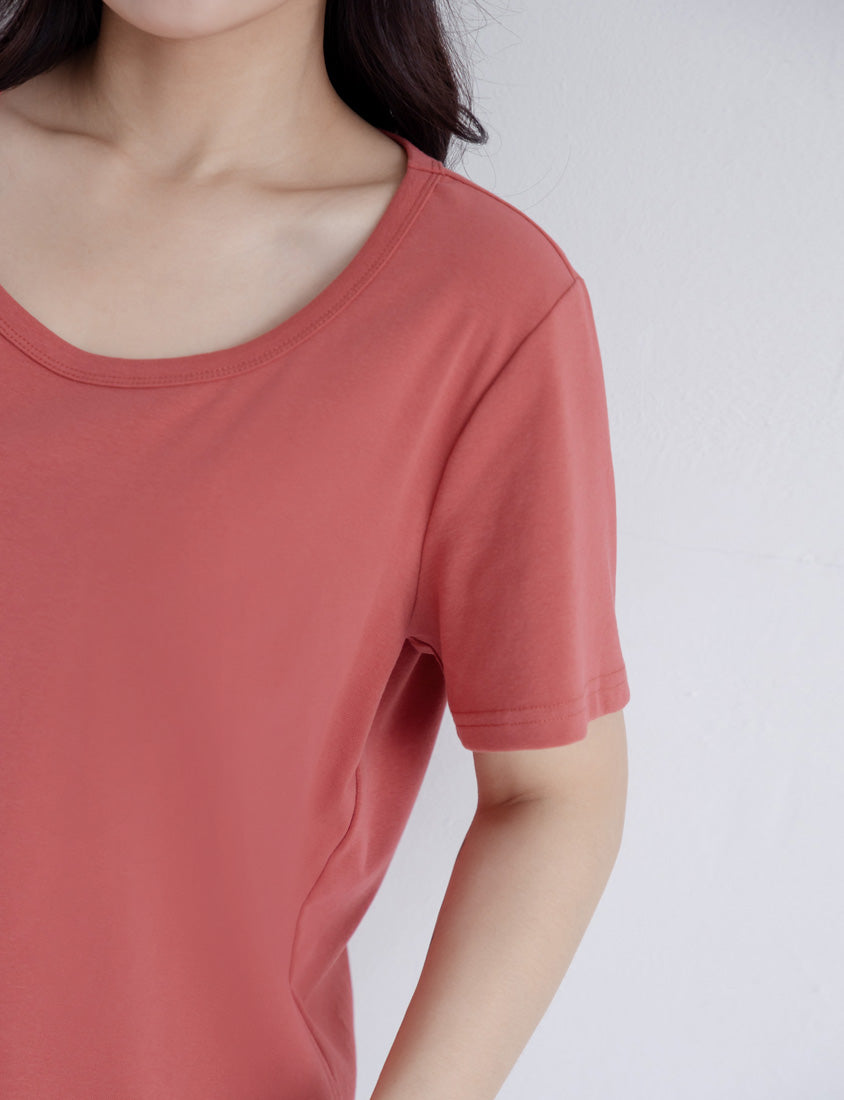 U-Neck Multicolor Plus Size Comfy Slim Tee