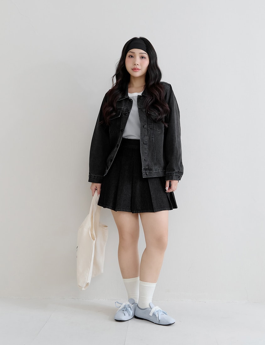 Casual Classic Denim Plus Size Long Sleeve Jacket