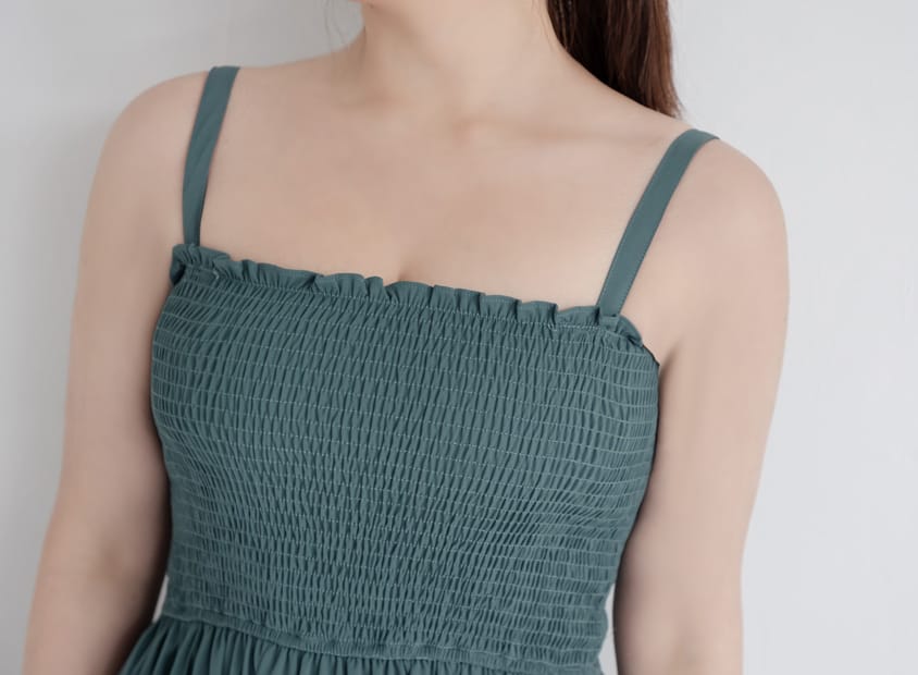 Adjustable Elastic Strap Twill Plus Size Dress