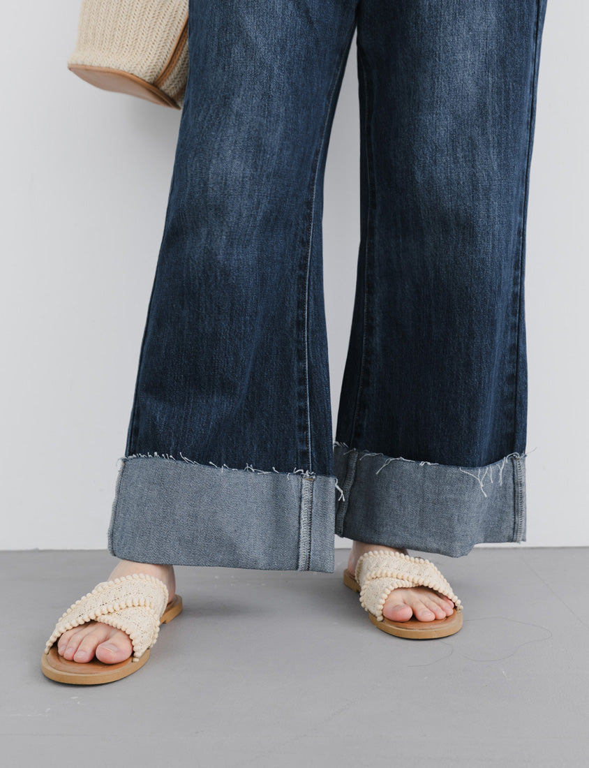 Bold Cuffed Plus Size Flare Jeans