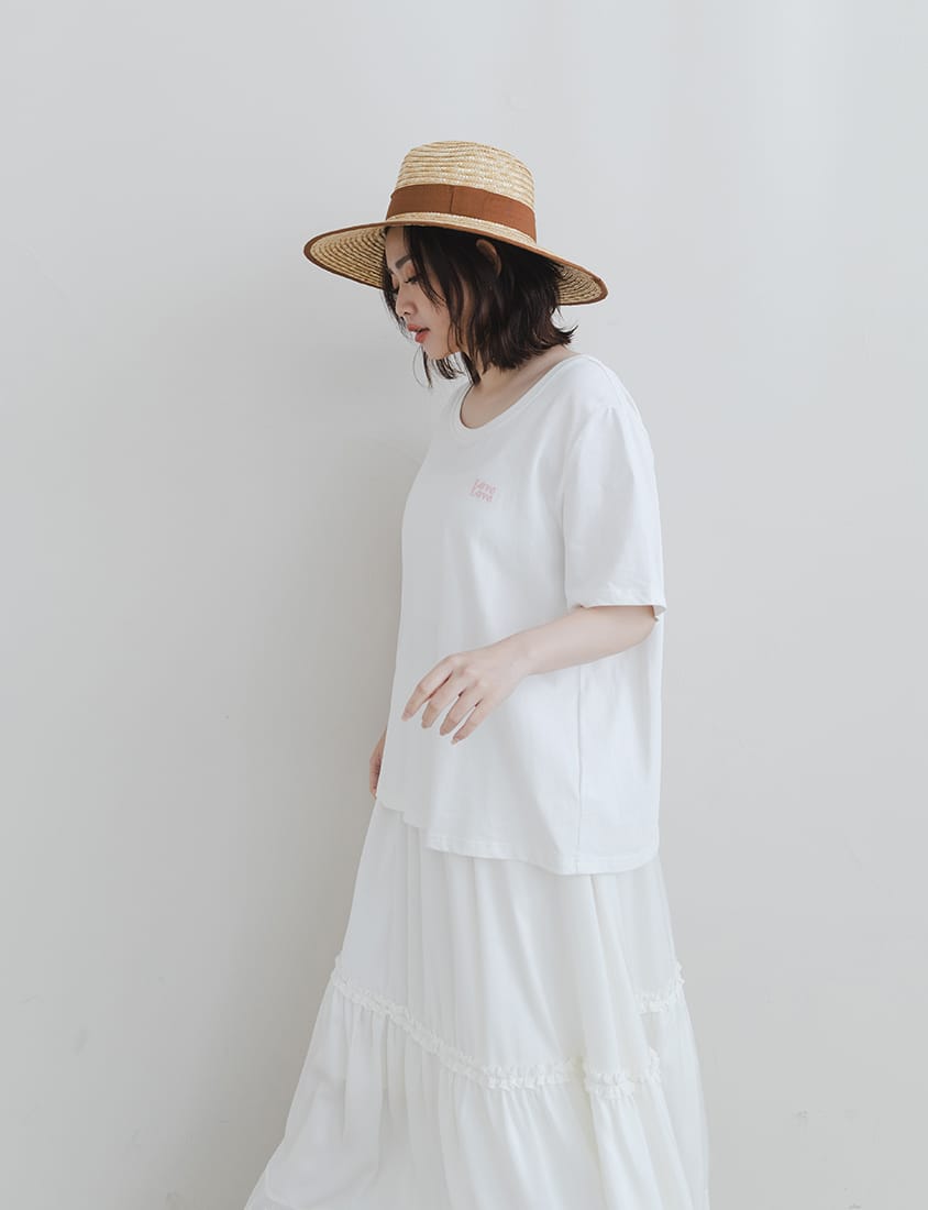 LOVE Soft Color-Block Plus-Size Embroidered Tee