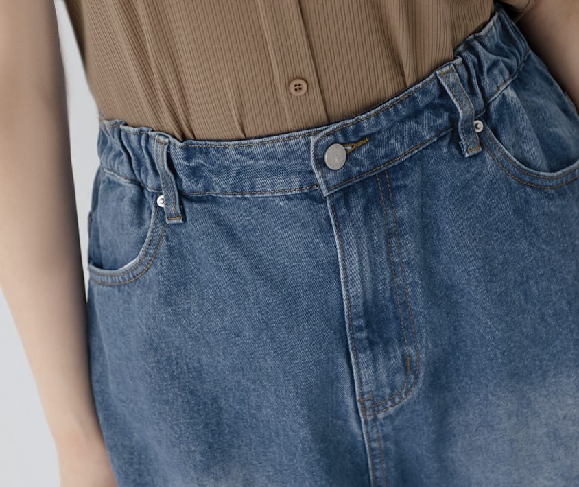 Distressed Side Elastic Waist Plus Size Boyfriend Jeans
