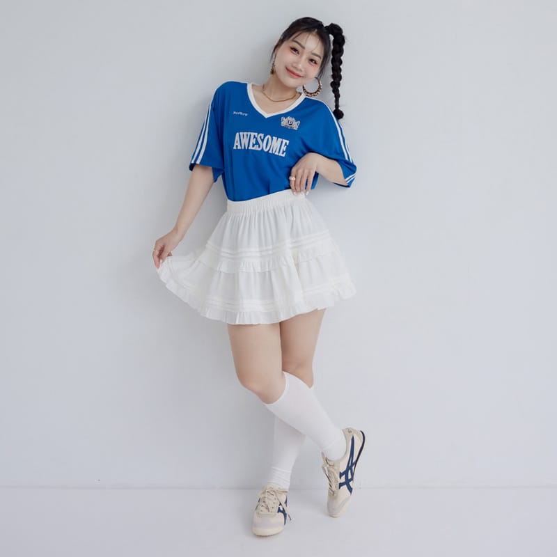 MUA! Ruffled Elastic Waist Plus Size MiniSkirt
