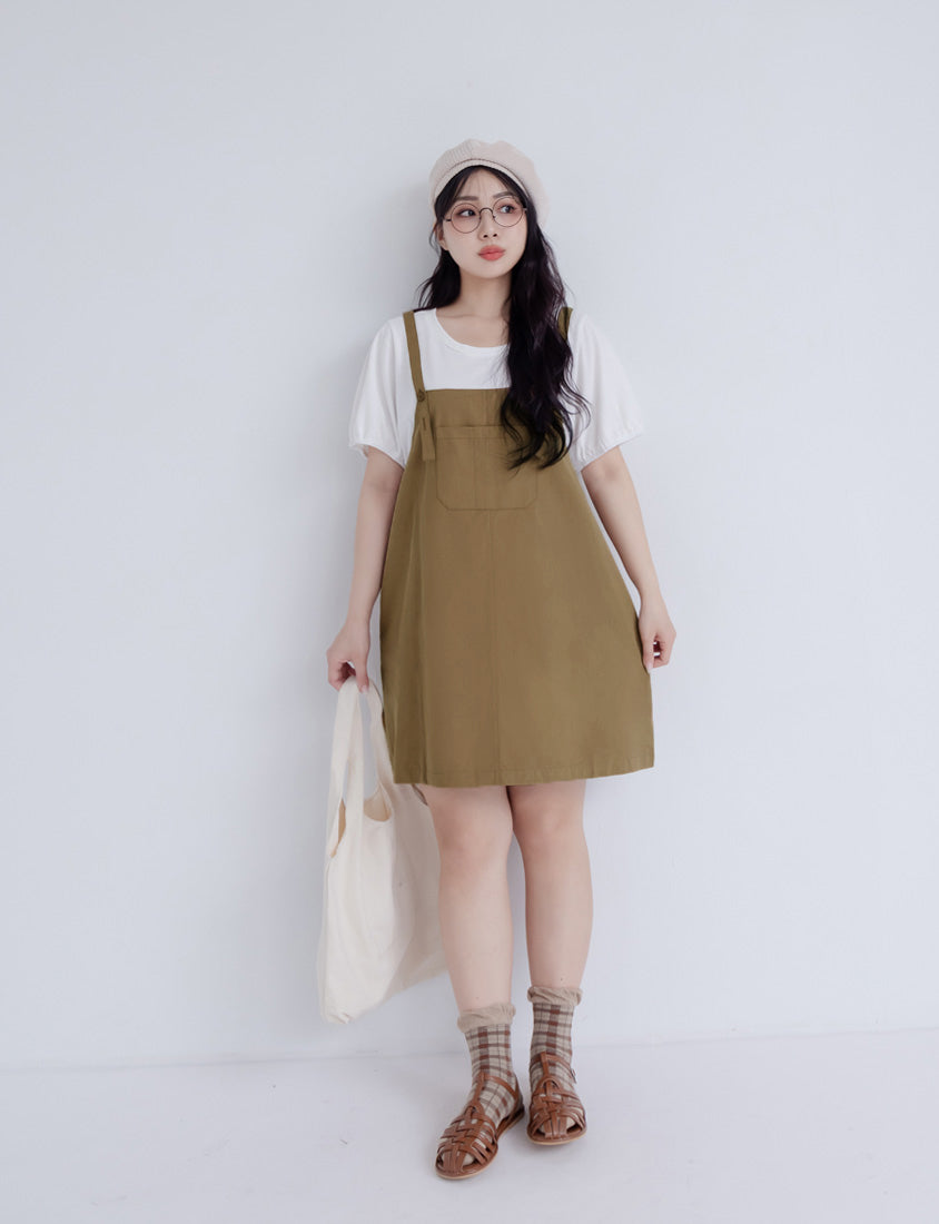 Classic Faux Two-Piece Strap Plus Size Dress