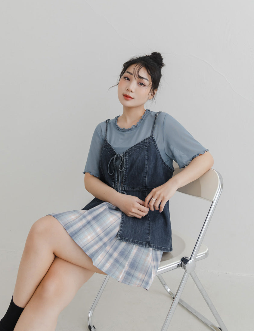 Reversible Silky Denim Plus Size Vest