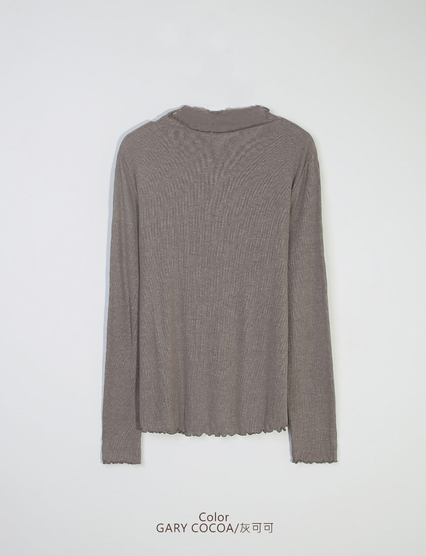 Classic Soft Ribbed Lettuce Edge Plus Size Top