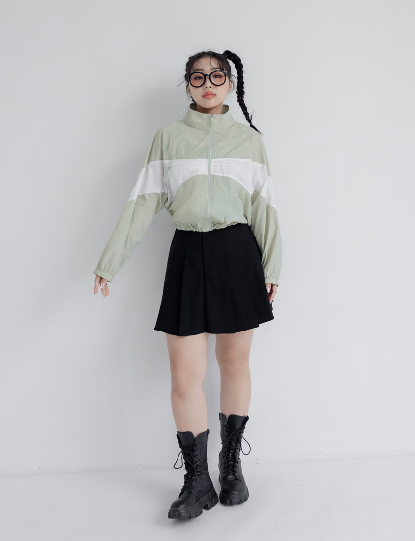 Playful Contrasting Sports Plus Size Trench Coat