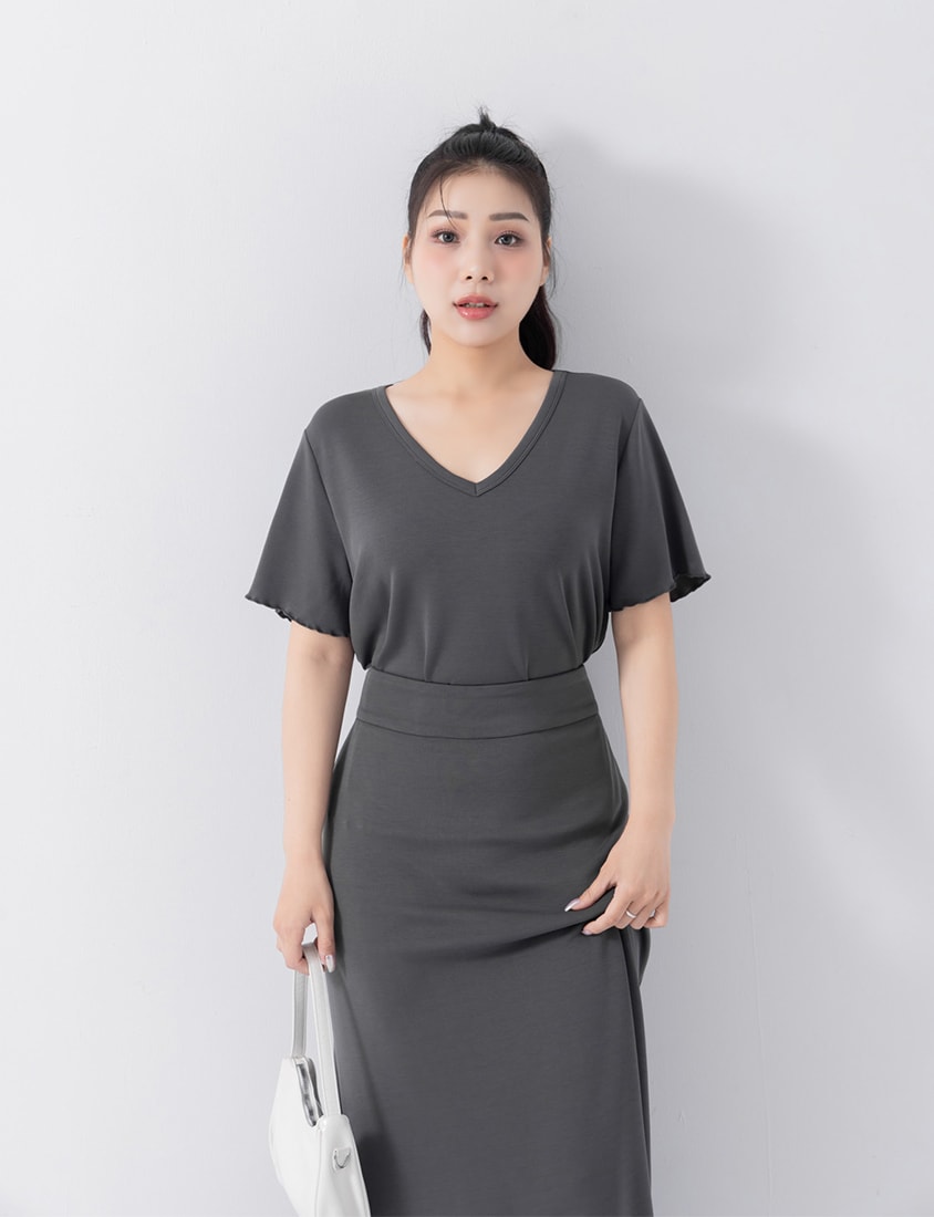 COOL PRO+ Space Cotton V-Neck Plus Size Tee