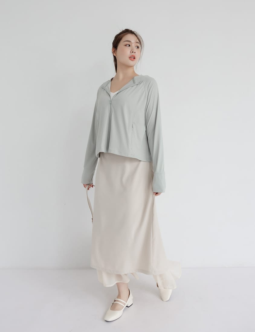 UV PRO+ Cooling Tech Sun Protection Plus Size Cropped Jacket