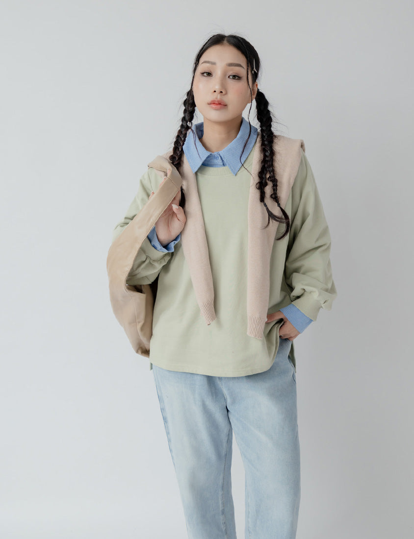 Oversized Cotton Slit Plus Size Sweatshirt (Unisex)