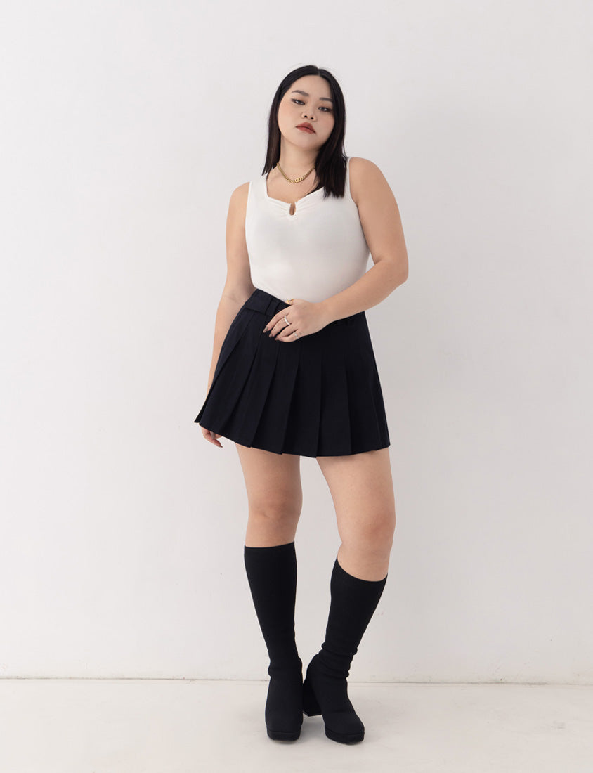 MUA! Sexy Ruched Knit Ring-Detail Plus Size Knit Cami