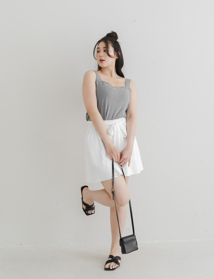 Ribbed Wide Strap Wavy Edge Plus Size Tank Top
