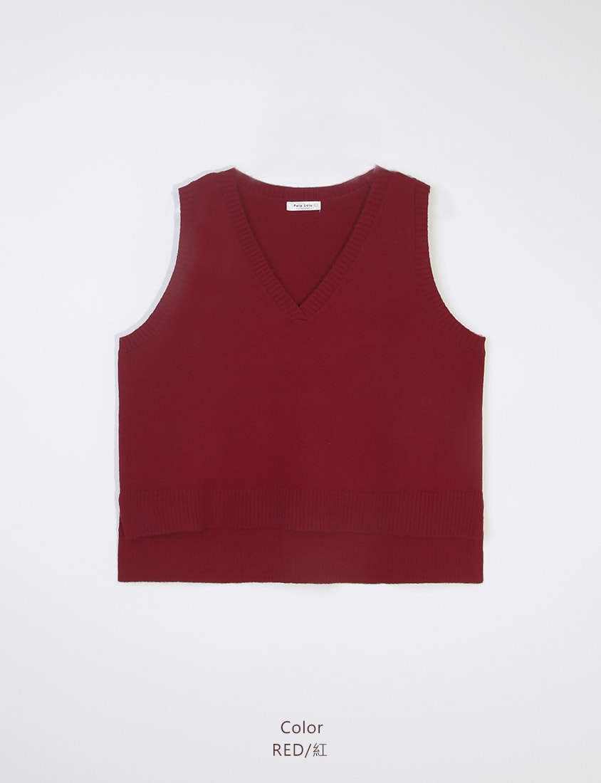 Versatile Multicolor V-Neck Cropped Plus Size Knit Vest