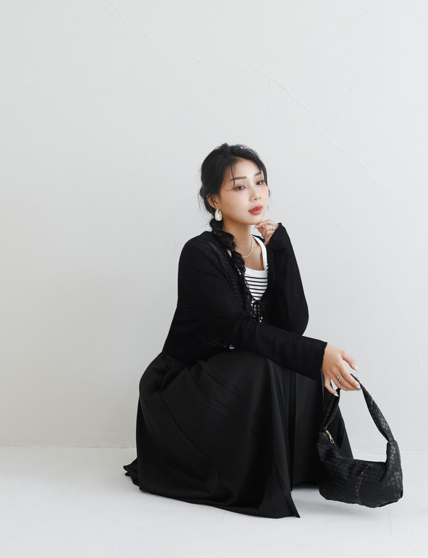 MISS. Lyocell Icy Silk Knit Plus Size Cropped Cardigan