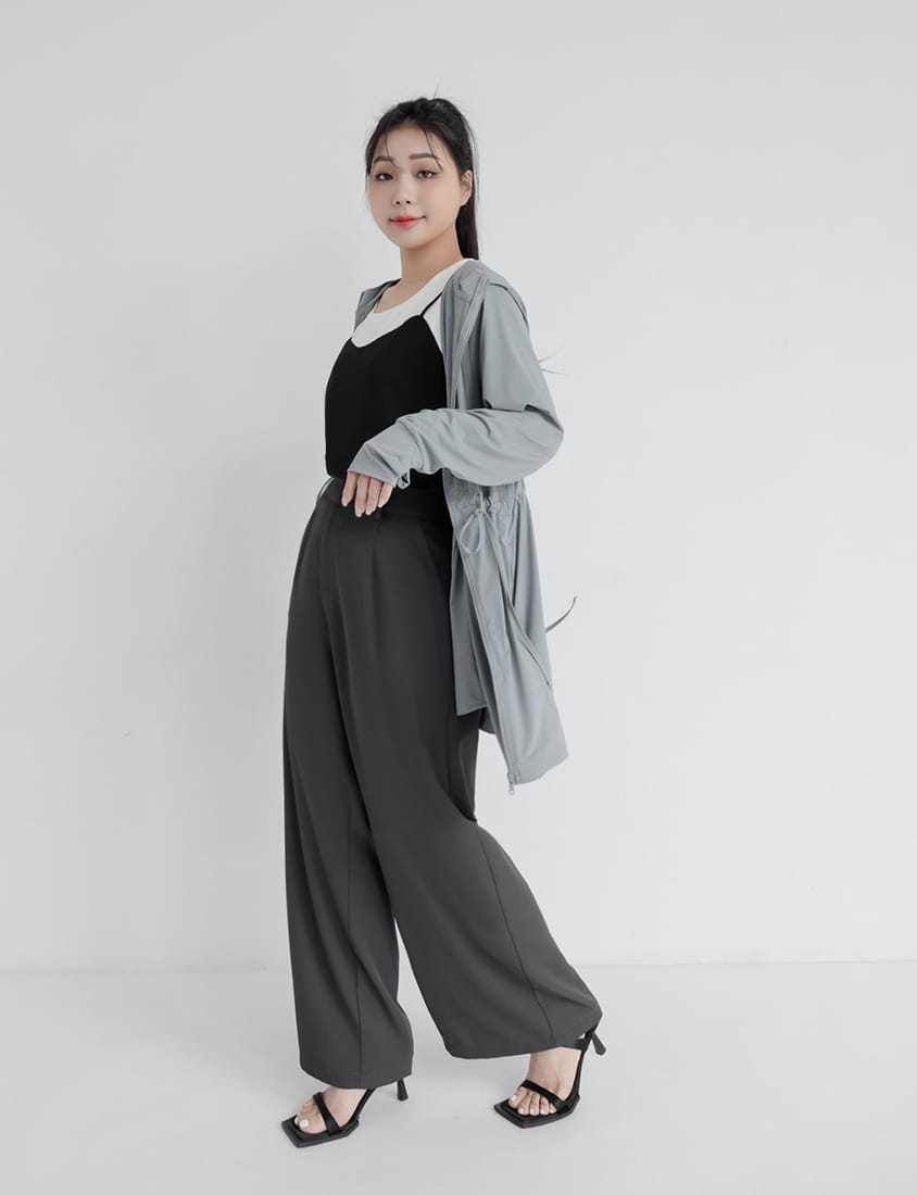 Sophisticated Pleated Drawstring Plus Size Tailored Pants