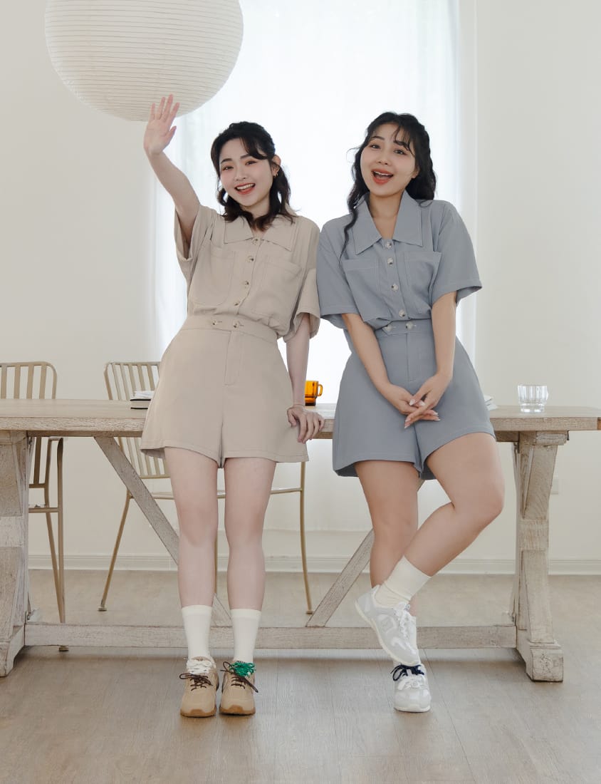 Color-Block Stitching Waistband Twill Plus Size Shorts