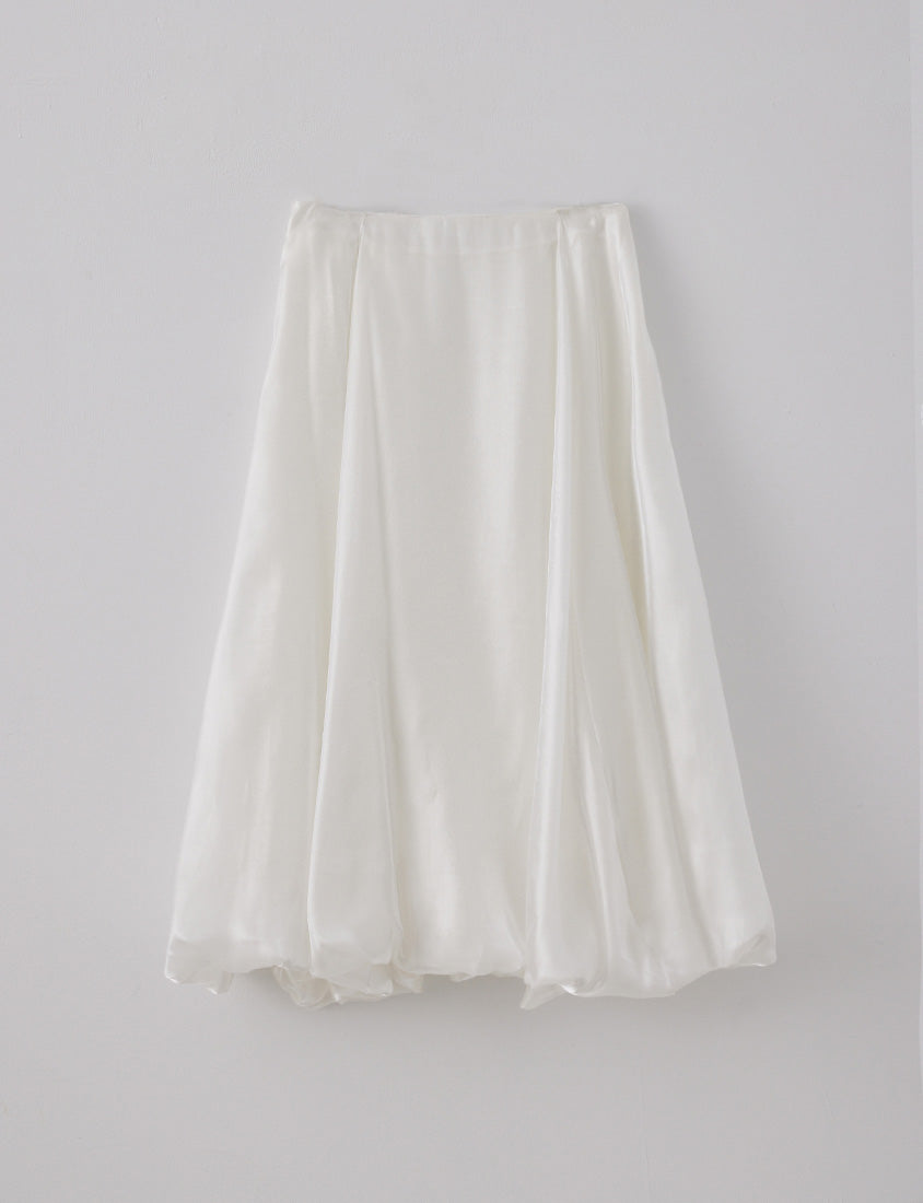 MORE U Airy Glossy Plus Size Bubble Skirt