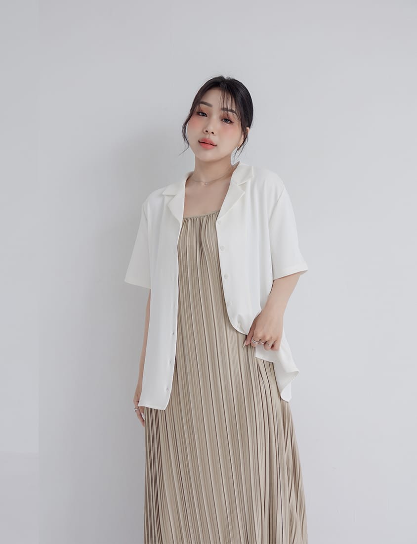 MISS. Silky Cool Oversize Cuban Collar Plus Size Shirt (Unisex)