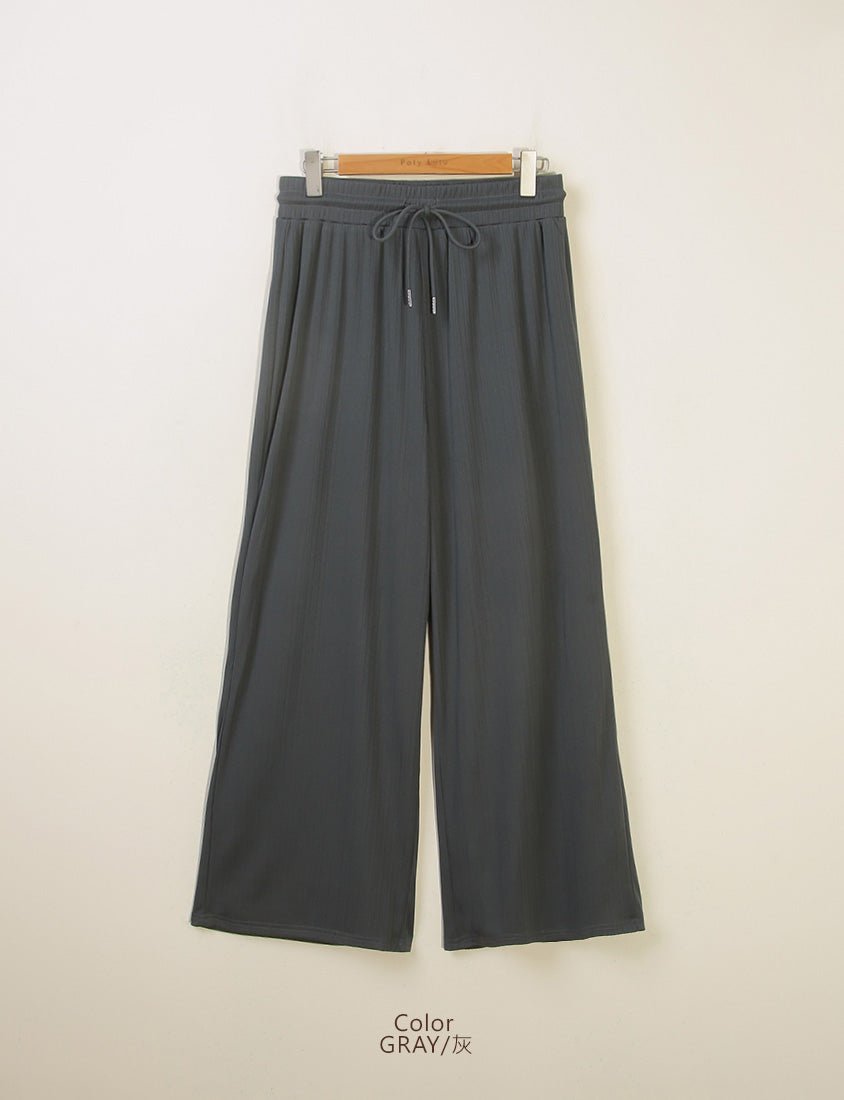 Hip-Contouring Comfy Ribbed Slimming Plus Size Wide Leg Pants