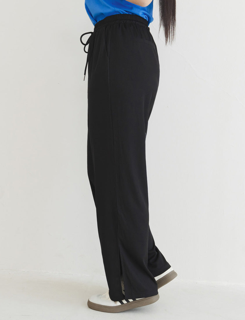 MUA! Ribbed Slimming Slit-Hem Plus Size Pants