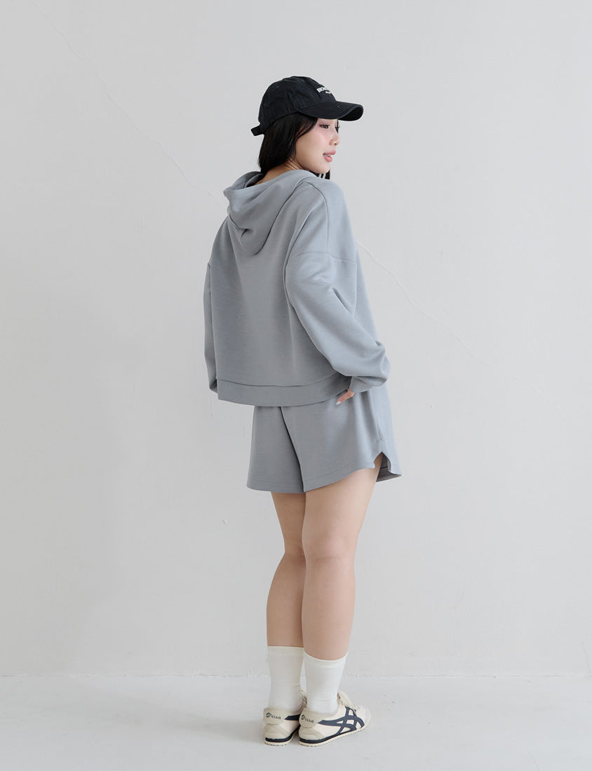 Cloud Cotton Multi-Color Cropped Plus Size Hoodie