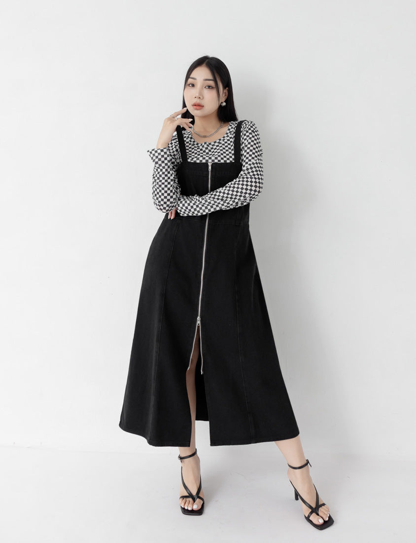 MUA! Sexy Denim Zipper Plus Size Cami Dress