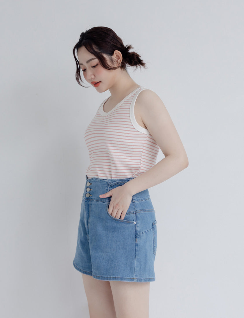 Summer Stripe Colorblock Plus Size Tank