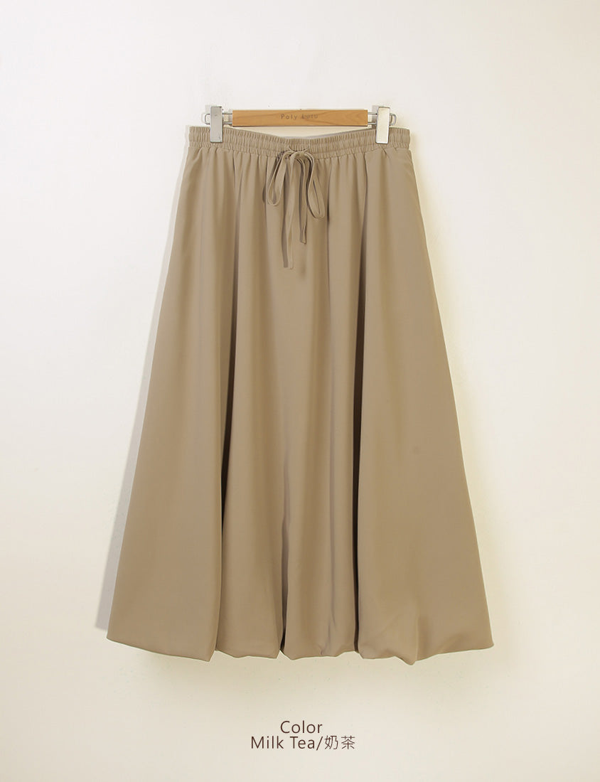 Sweet Cloud Cotton Drawstring Plus Size Maxi Skirt