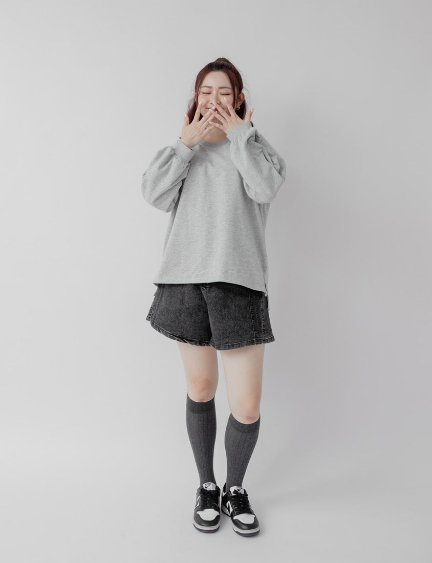 Oversized Cotton Slit Plus Size Sweatshirt (Unisex)