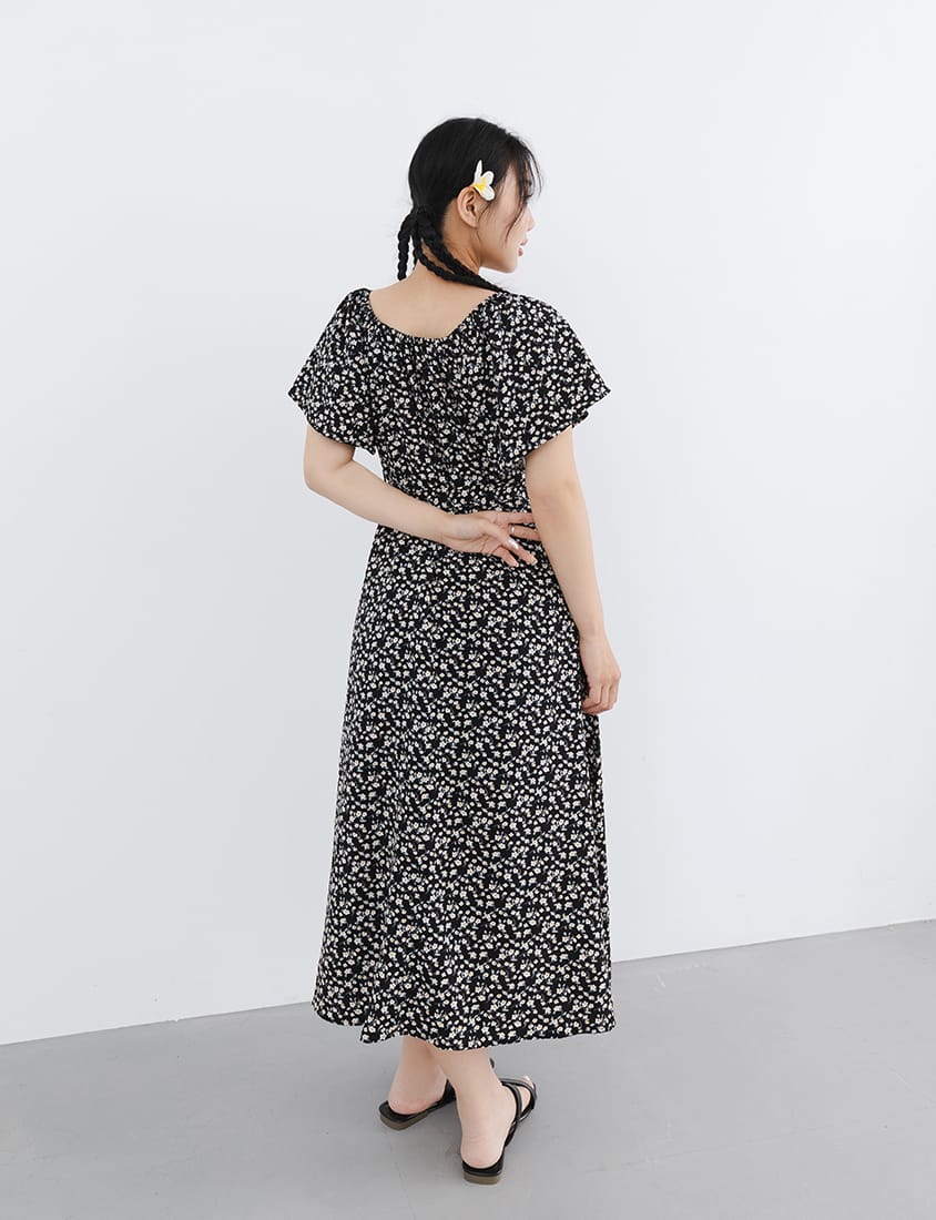 2-Way Off-Shoulder Floral Plus Size Maxi Dress (with Belt)