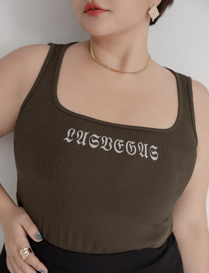 MUA! LAS VEGAS Ribbed Plus Size Tank Top