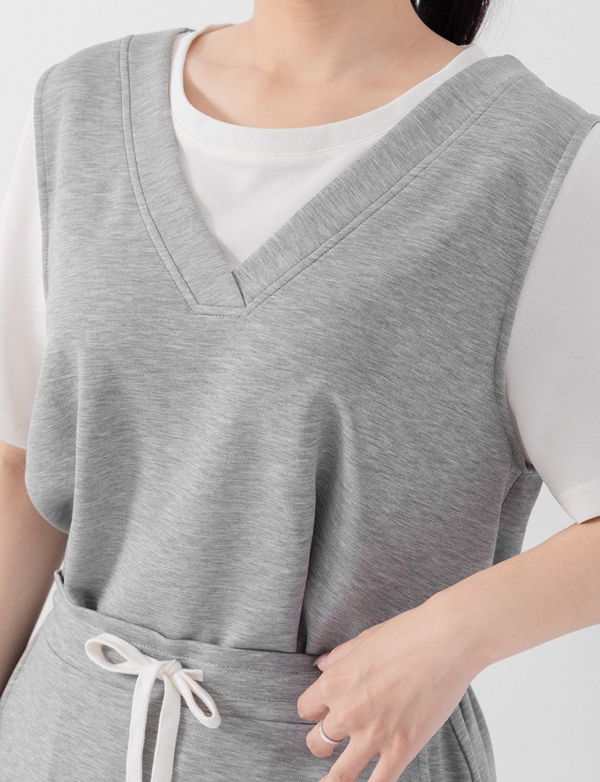 COOL PRO+ Space Cotton Faux Two-Piece Plus Size Top