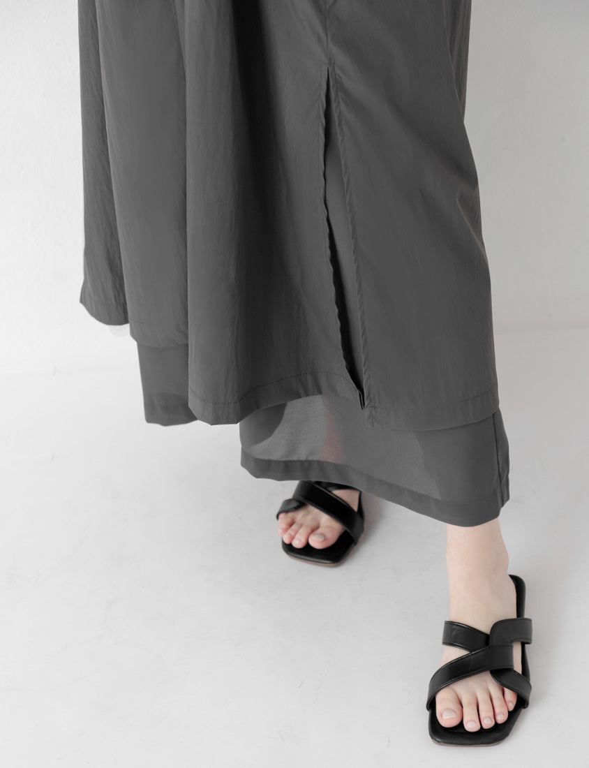 Multi-Layered Cargo Adjustable Strap Plus Size Maxi Dress
