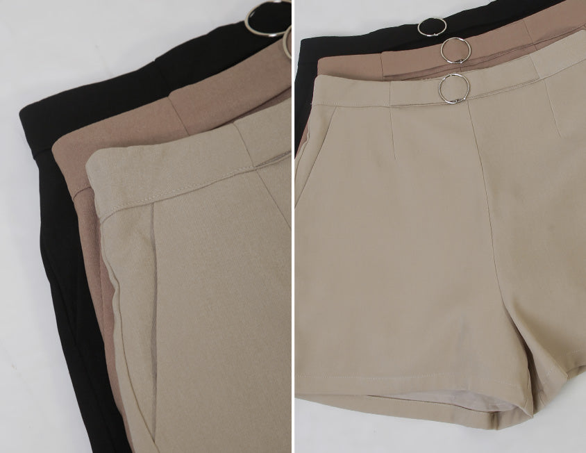 MISS. Latte Series Waistband Twill Plus Size Shorts