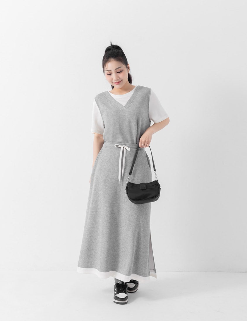 COOL PRO+ Space Cotton Faux Two-Piece Plus Size Top