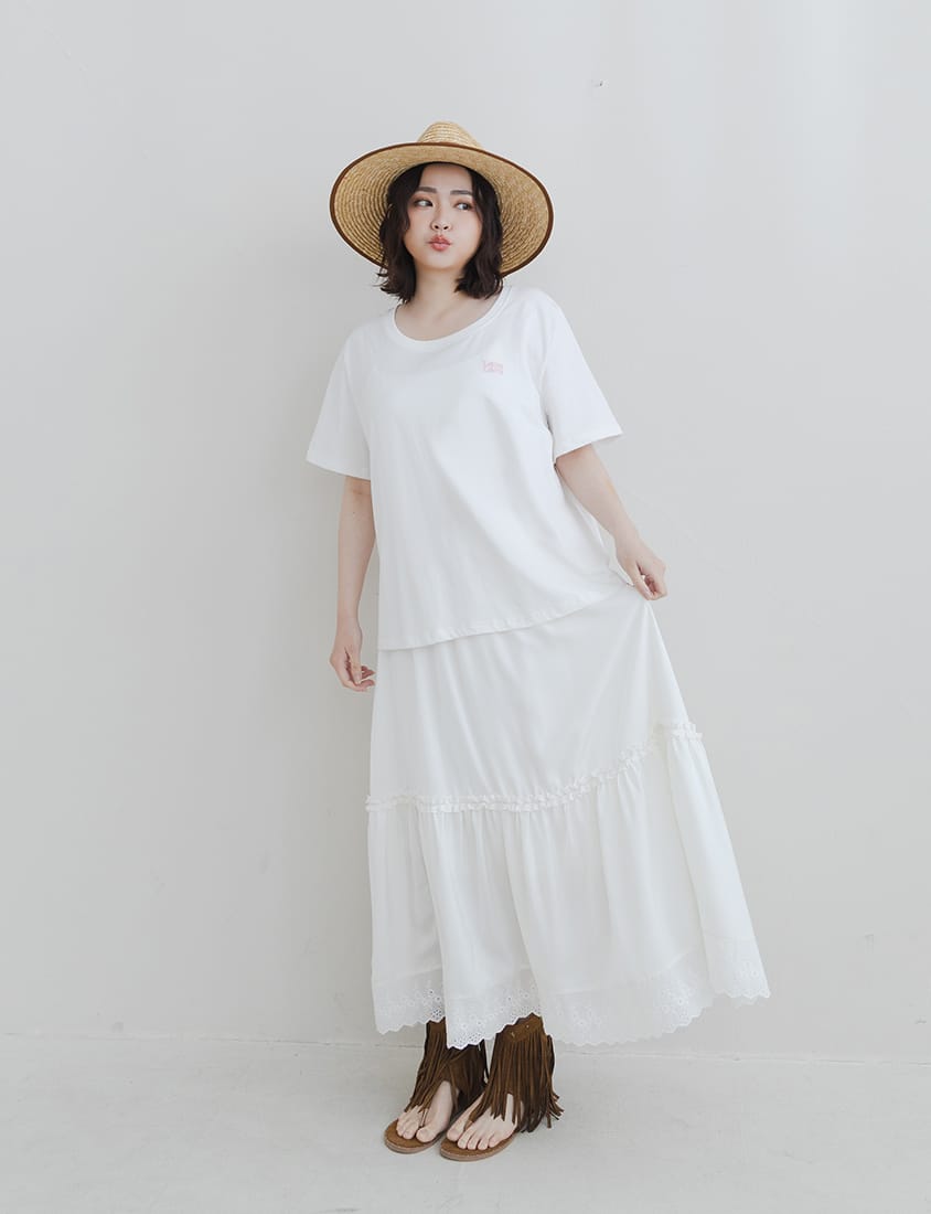 LOVE Soft Color-Block Plus-Size Embroidered Tee