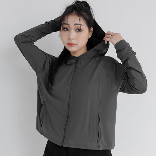 UV PRO+ Cooling Tech Sun Protection Plus Size Cropped Jacket