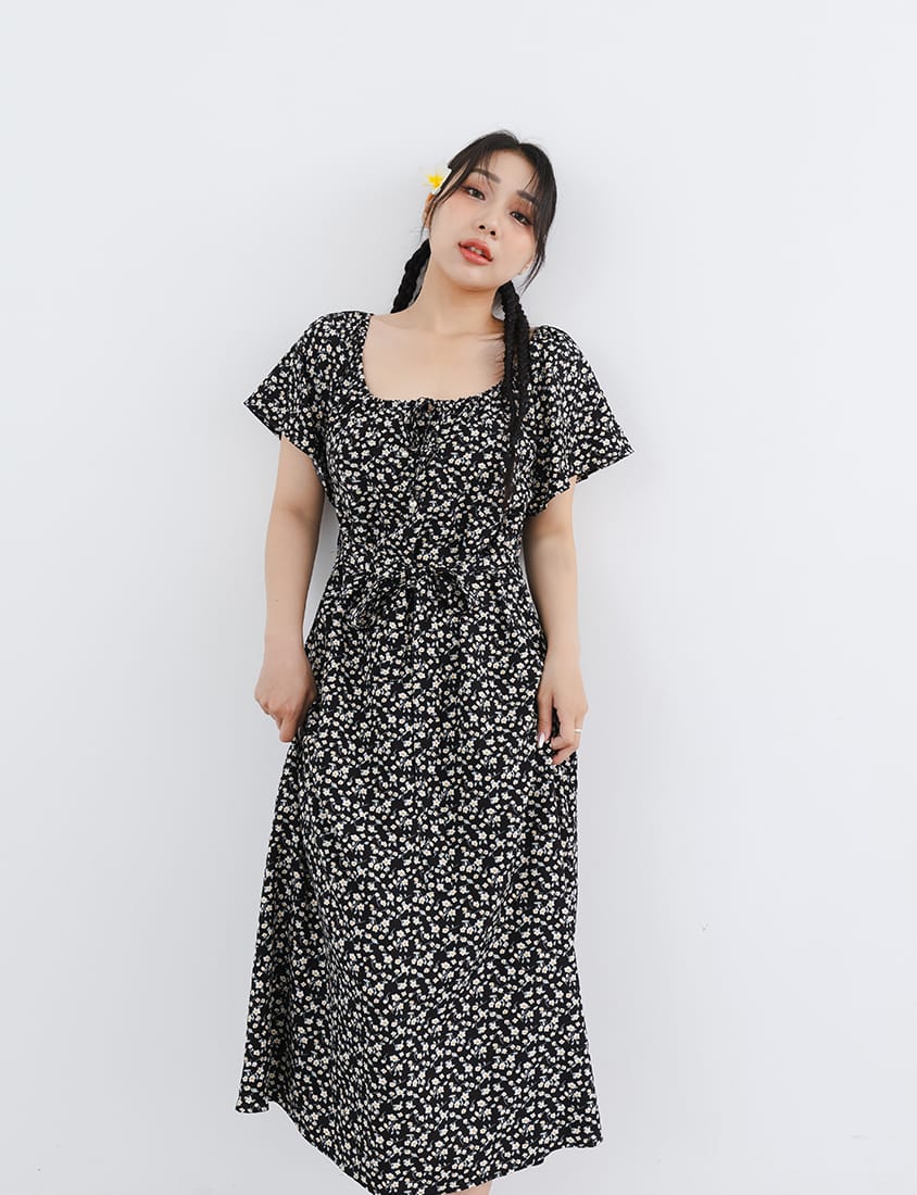 2-Way Off-Shoulder Floral Plus Size Maxi Dress (with Belt)
