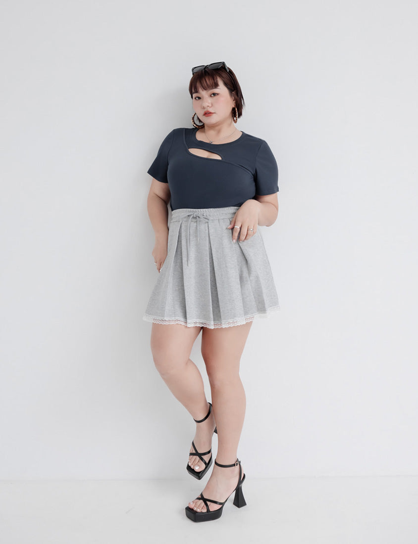MUA! Sexy Cut-out Ribbed Plus Size Top