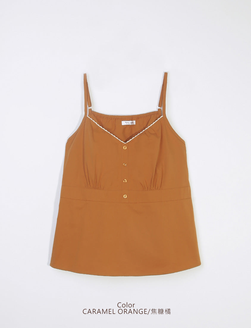 Lace V-Neck Adjustable Waist Plus Size Tank Top