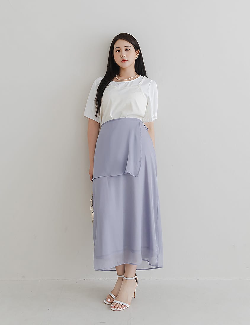 Fairy Two-Piece Sheer Plus Size Maxi Skirt (with Inner Skirt)