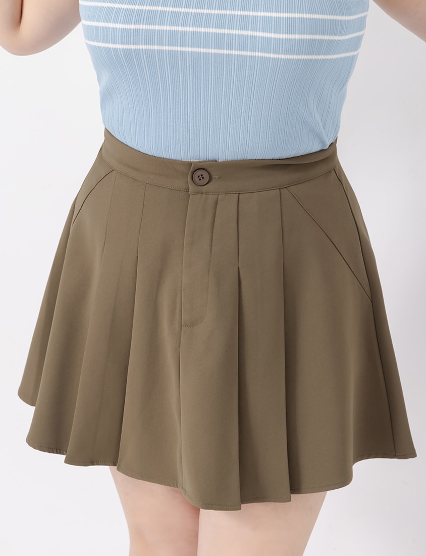 MISS. Apple-Shaped Friendly! Perfect Fit Tailored High Waist Pleated Plus Size Skirt